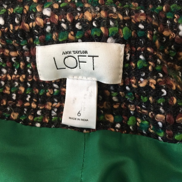 Ann Taylor Black Green Speckled Cropped Jacket 6 - Picture 3 of 8